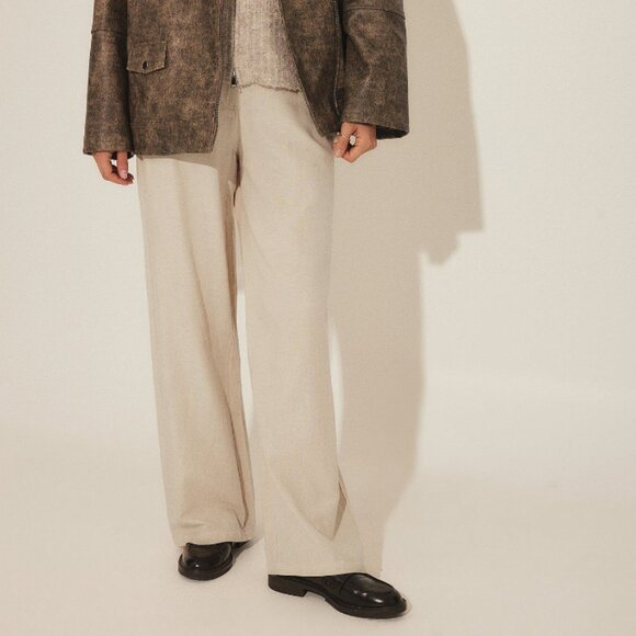 NA-KD Mid Waist Linen Mix Pants - Picture 5 of 15